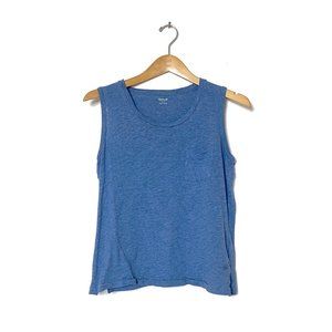 Madewell Pocket Slub Tank Top in Heather Blue